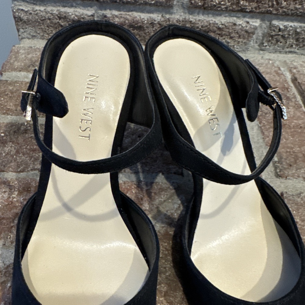 Nine West Women's Black Mary Jane Slip On Mule Heels Size 5.5 #543 - Picture 3 of 16